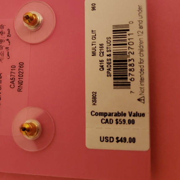 ♠️Kate Spade "Spades & Studs" Earrings - Picture 7 of 10